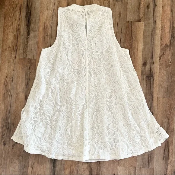 Umgee Pineapple Embroidered White Lace Mini Dress - Picture 4 of 8